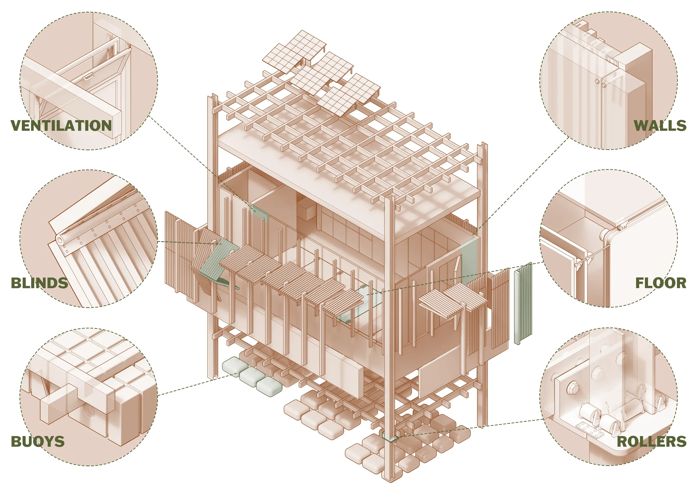Microhome axonometric layout